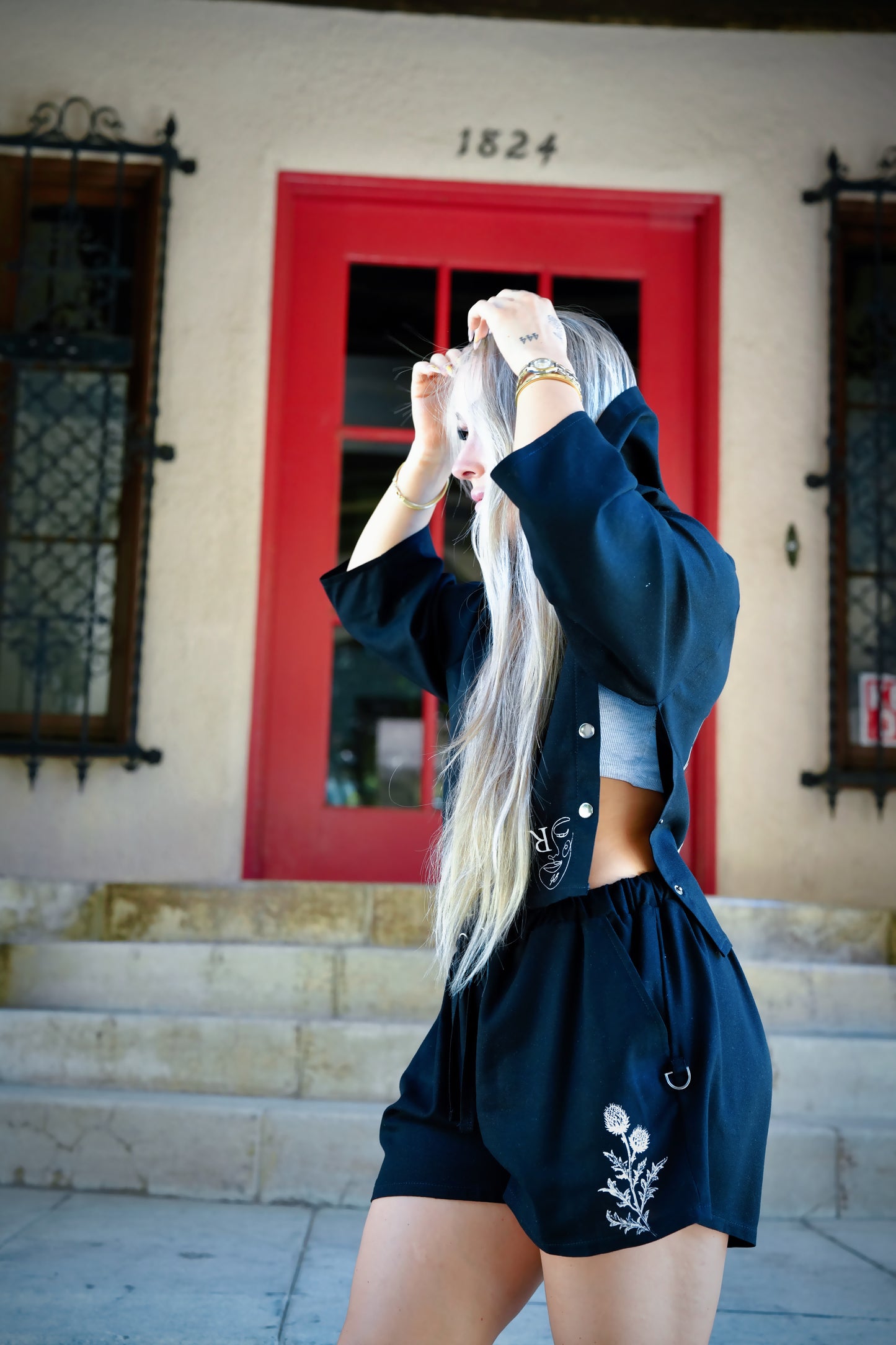 Lowlight Crop Hoodie Black