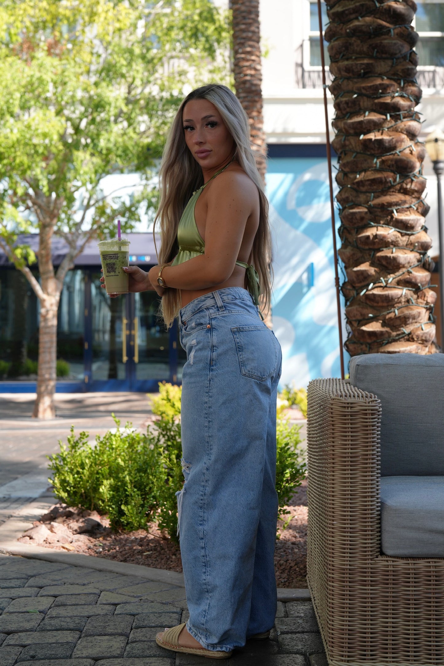 Sage Backless Halter