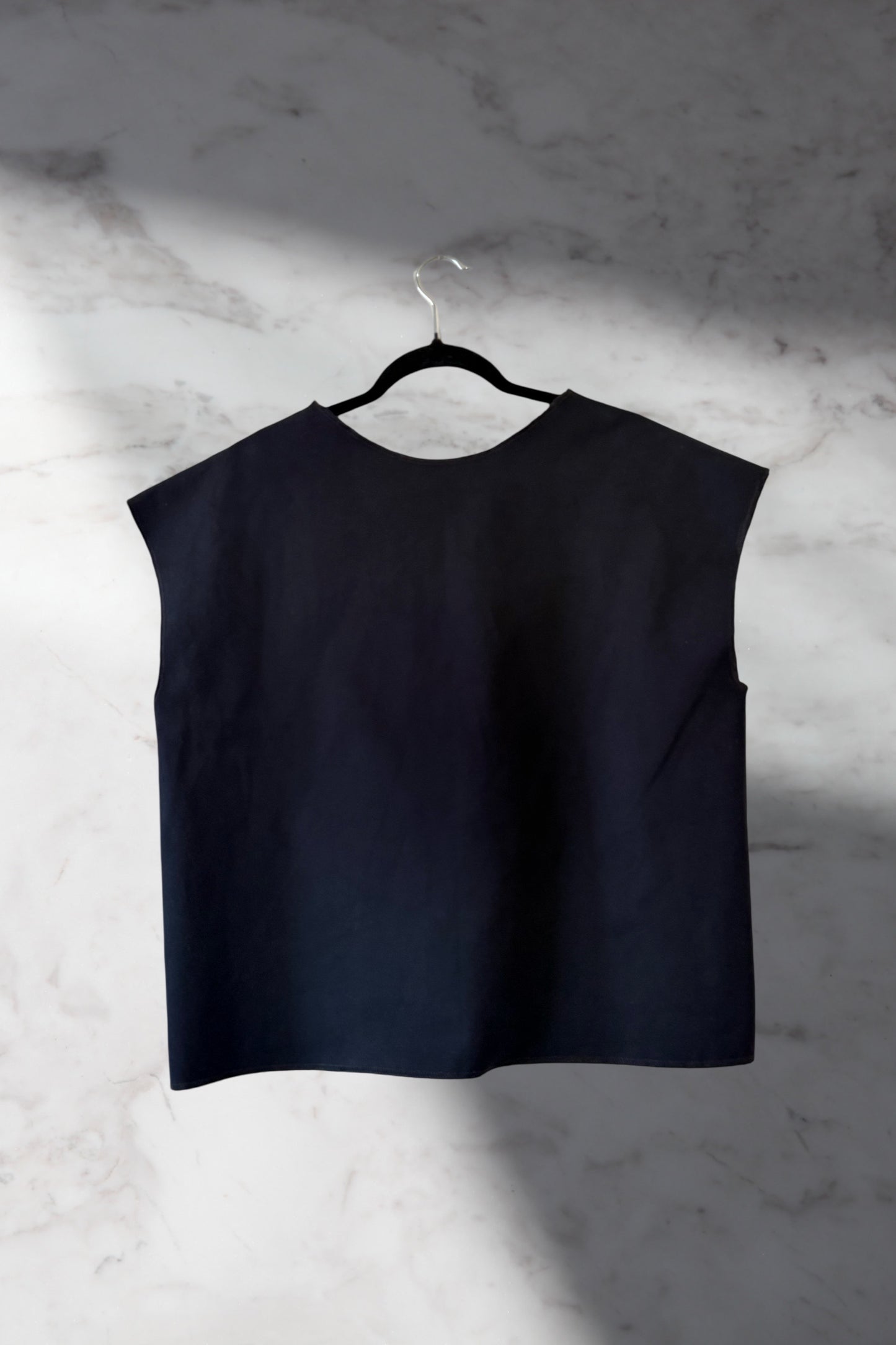 Fitted Drop Shoulder Tee Brushed Denim