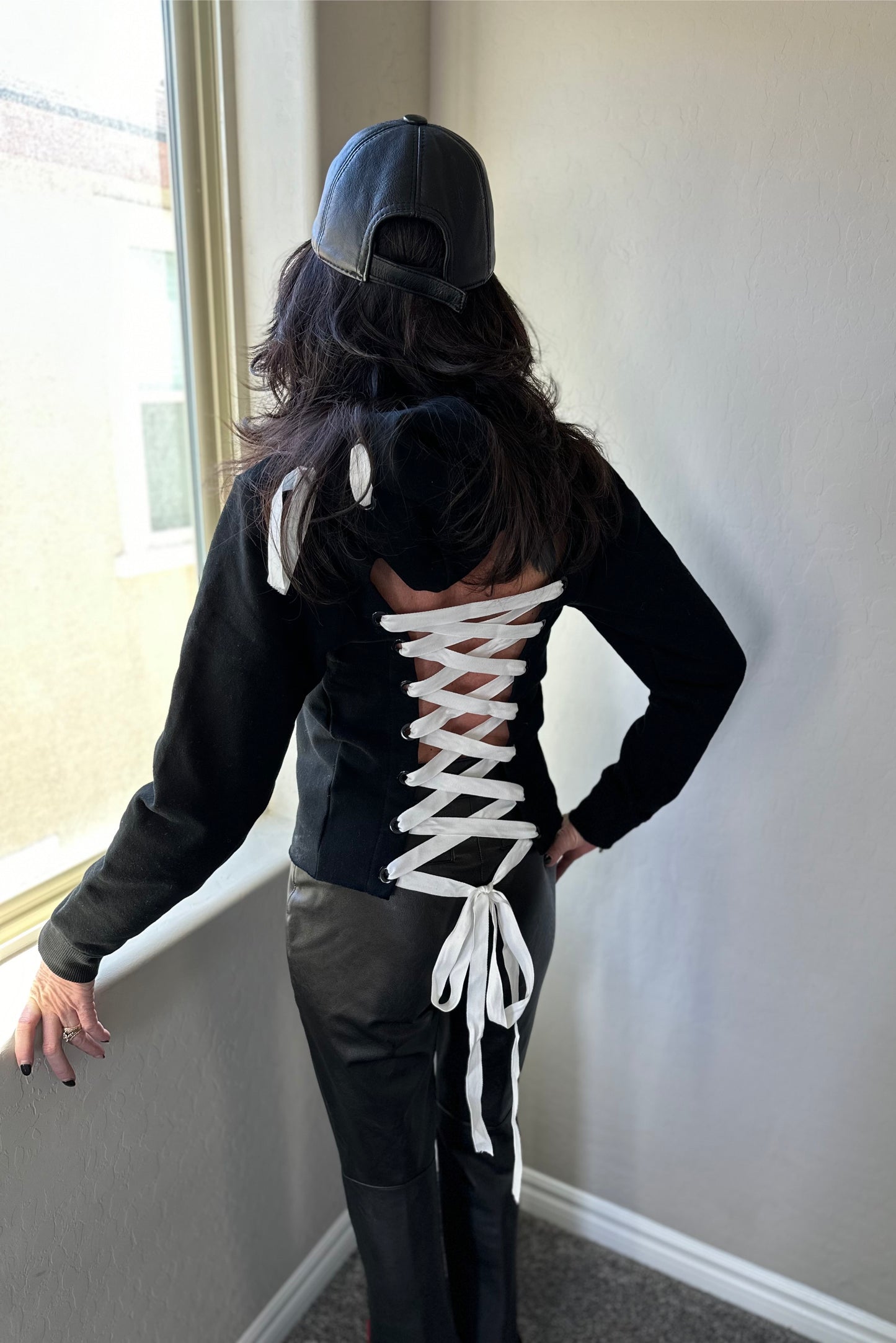 Midnight Lace-Up Hoodie