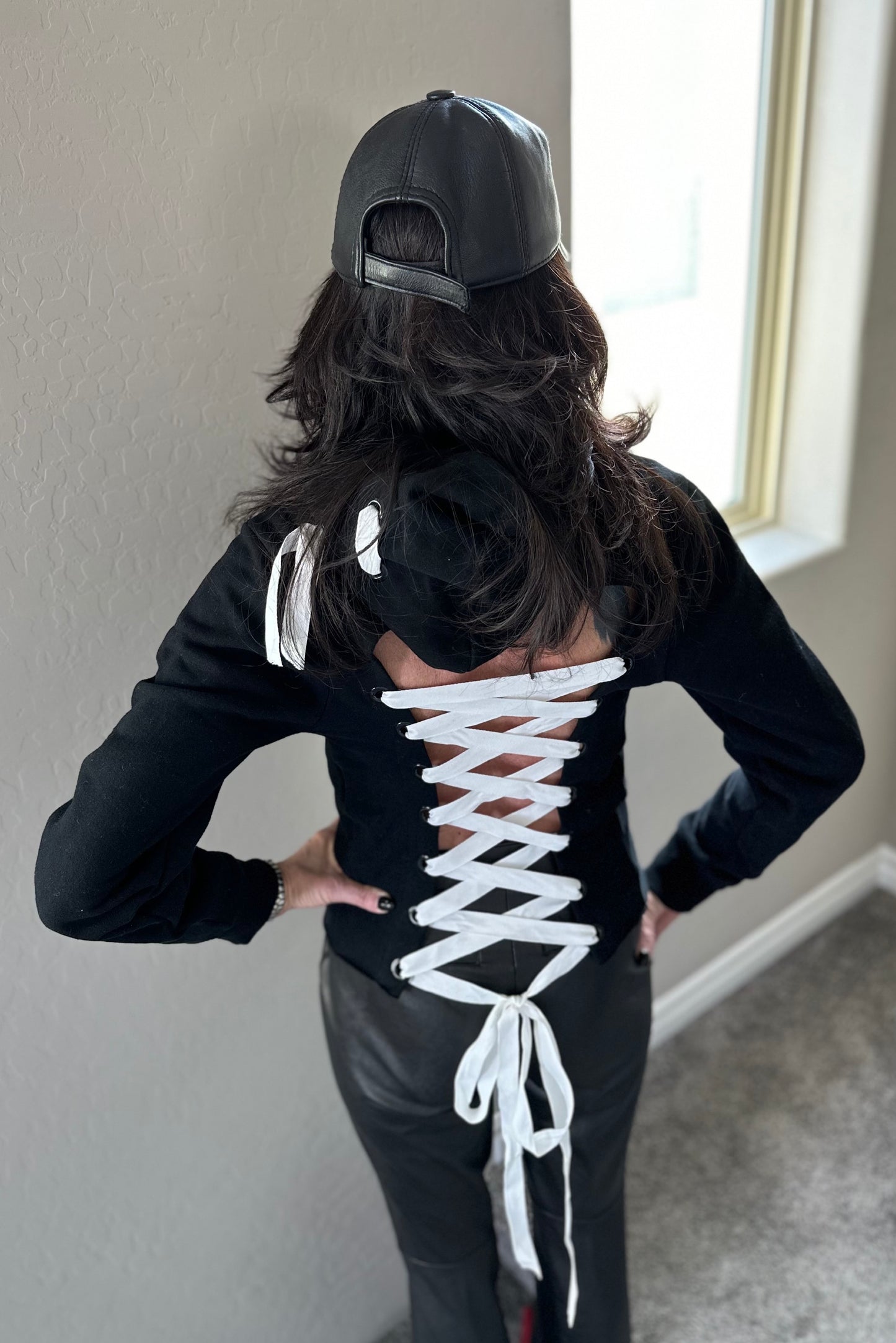 Midnight Lace-Up Hoodie