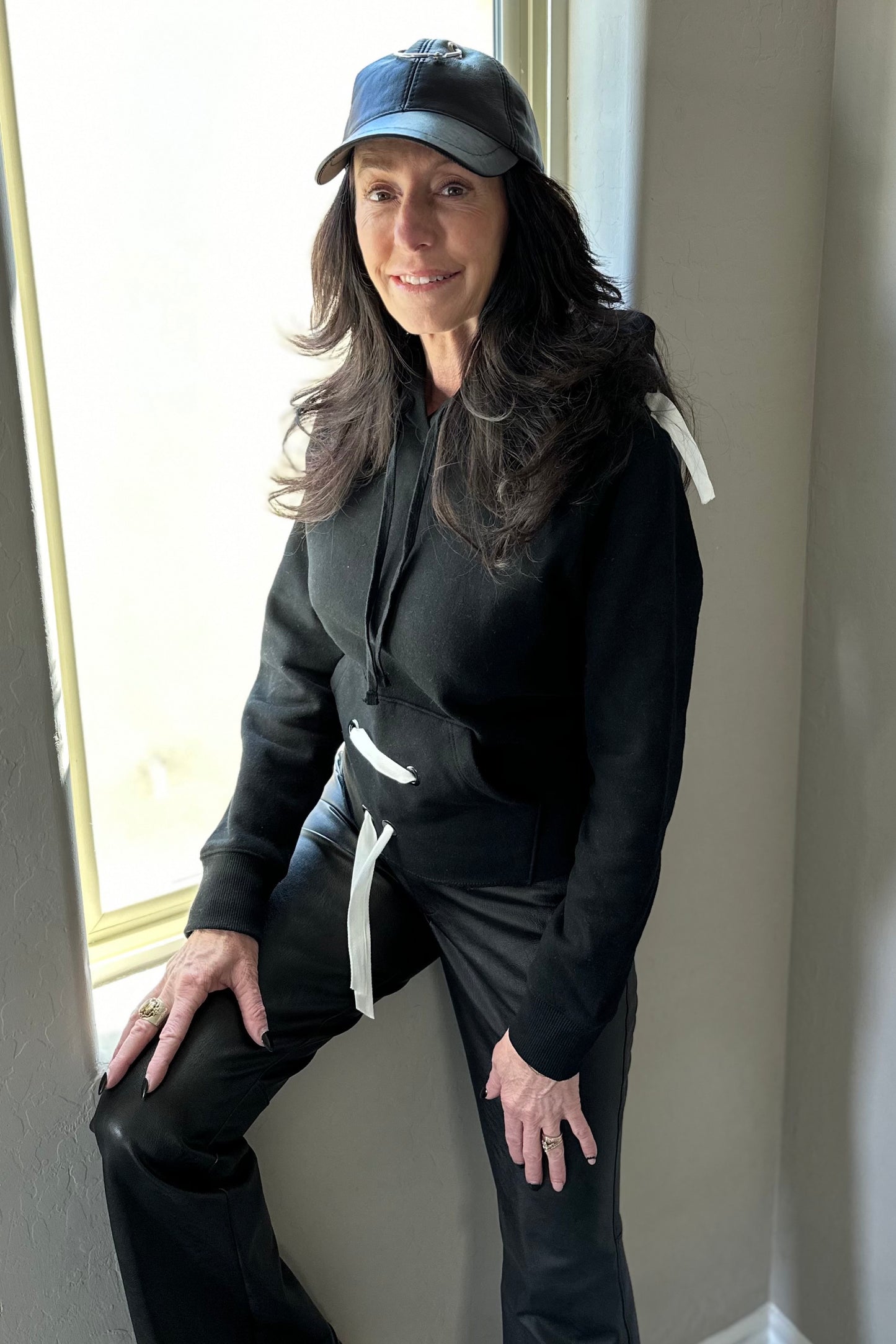 Midnight Lace-Up Hoodie