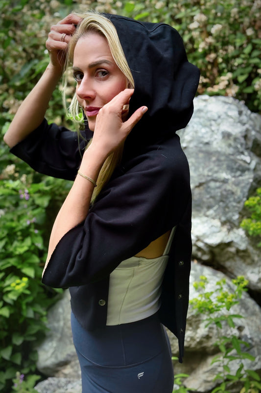 Lowlight Crop Hoodie (French Terry Edition) Black