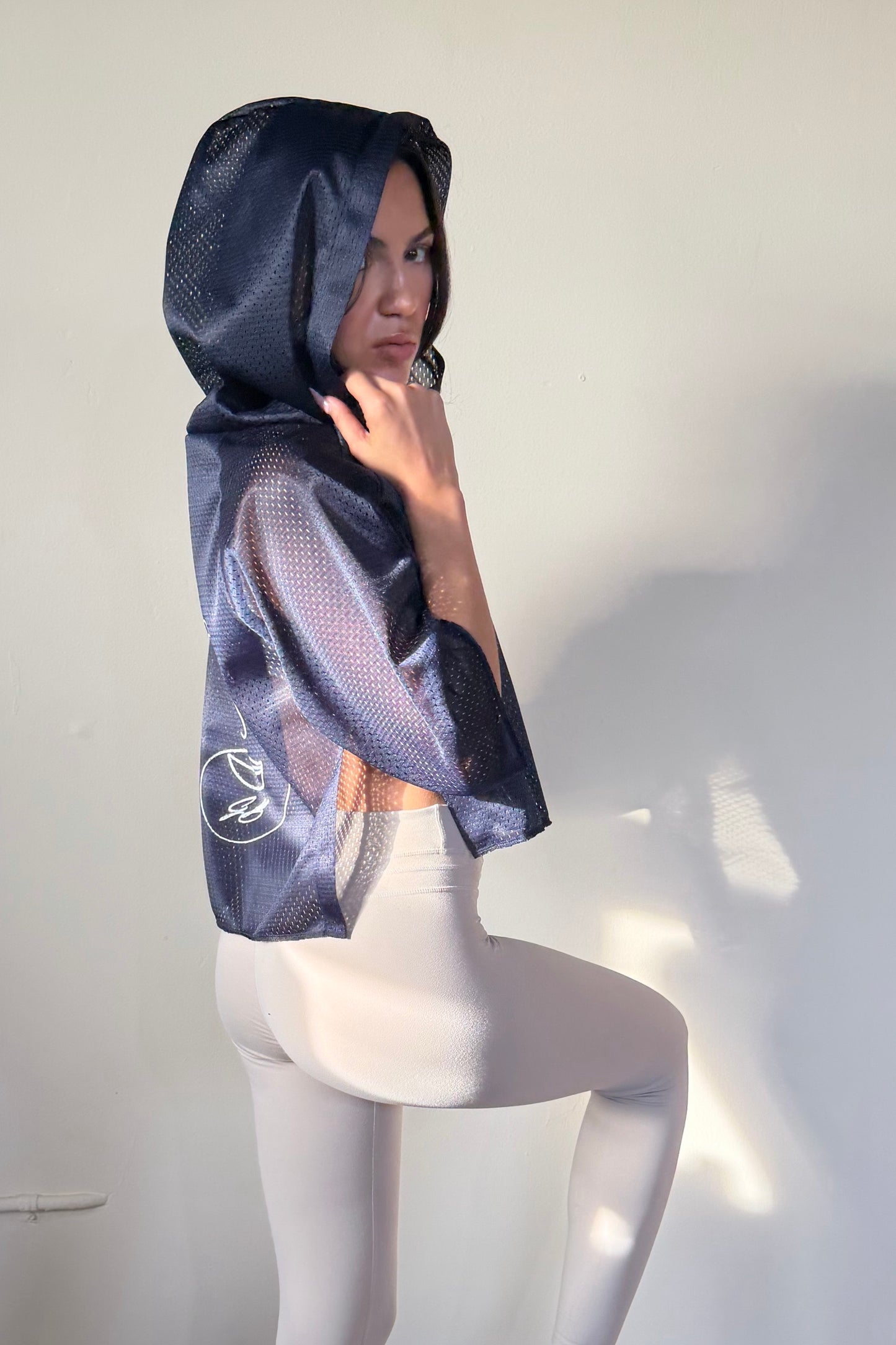 Cropped Open Hoodie