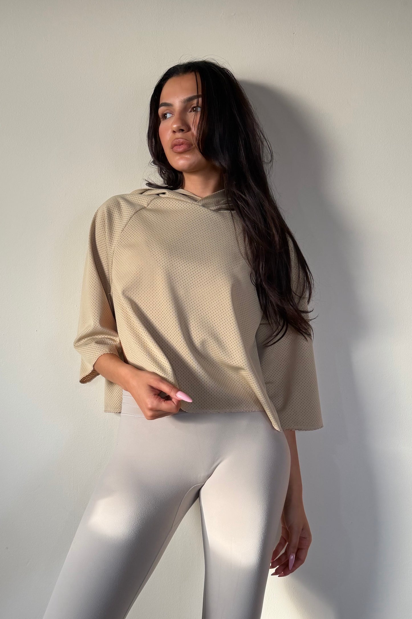 Cropped Open Hoodie