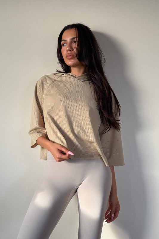 Cropped Open Hoodie
