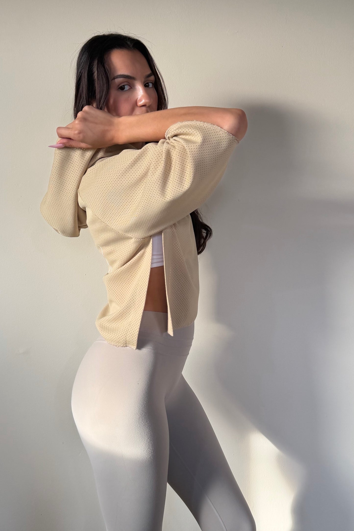 Cropped Open Hoodie