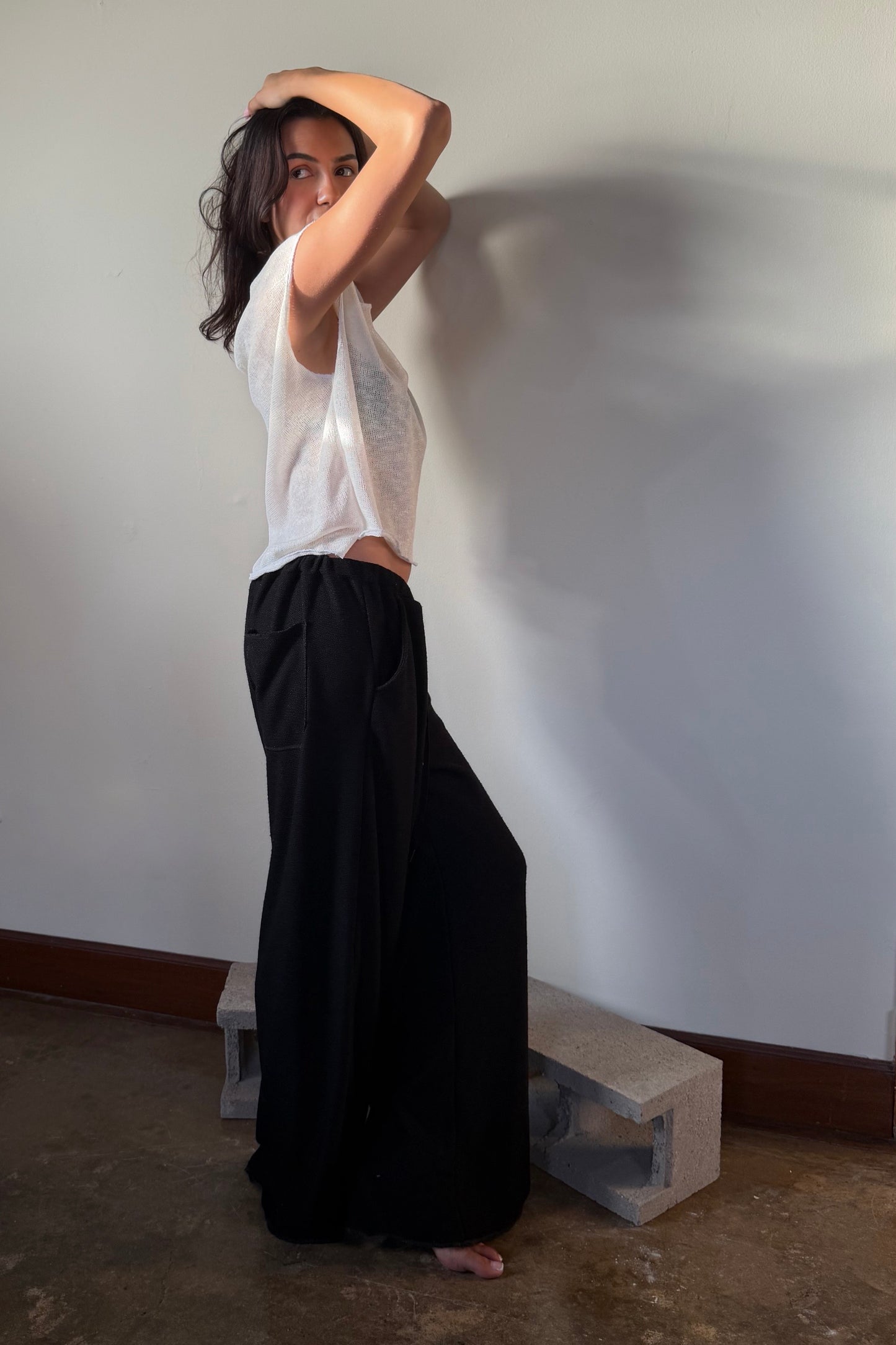 Fitted Drop Shoulder Tee Cotton Knit