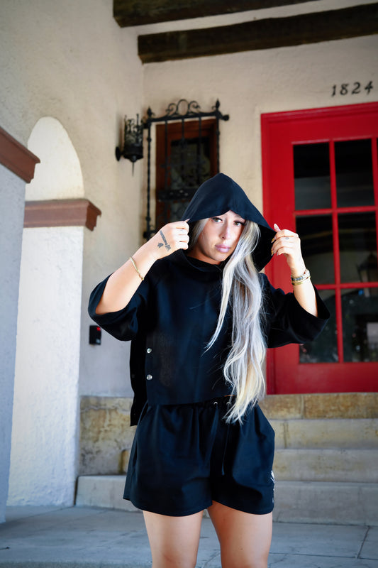 Lowlight Crop Hoodie Black