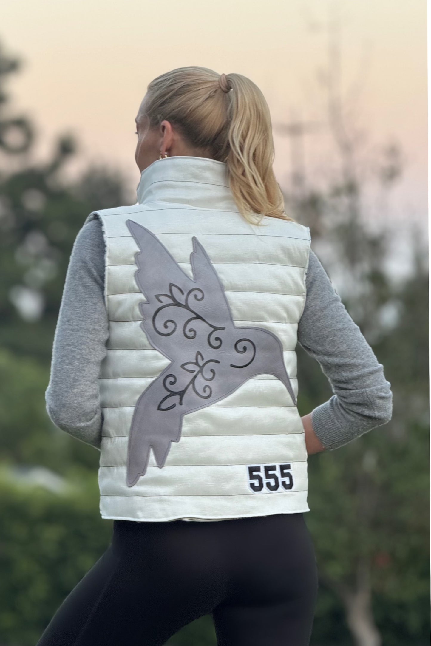 Angelic Reversible Hummingbird Puffer Vest