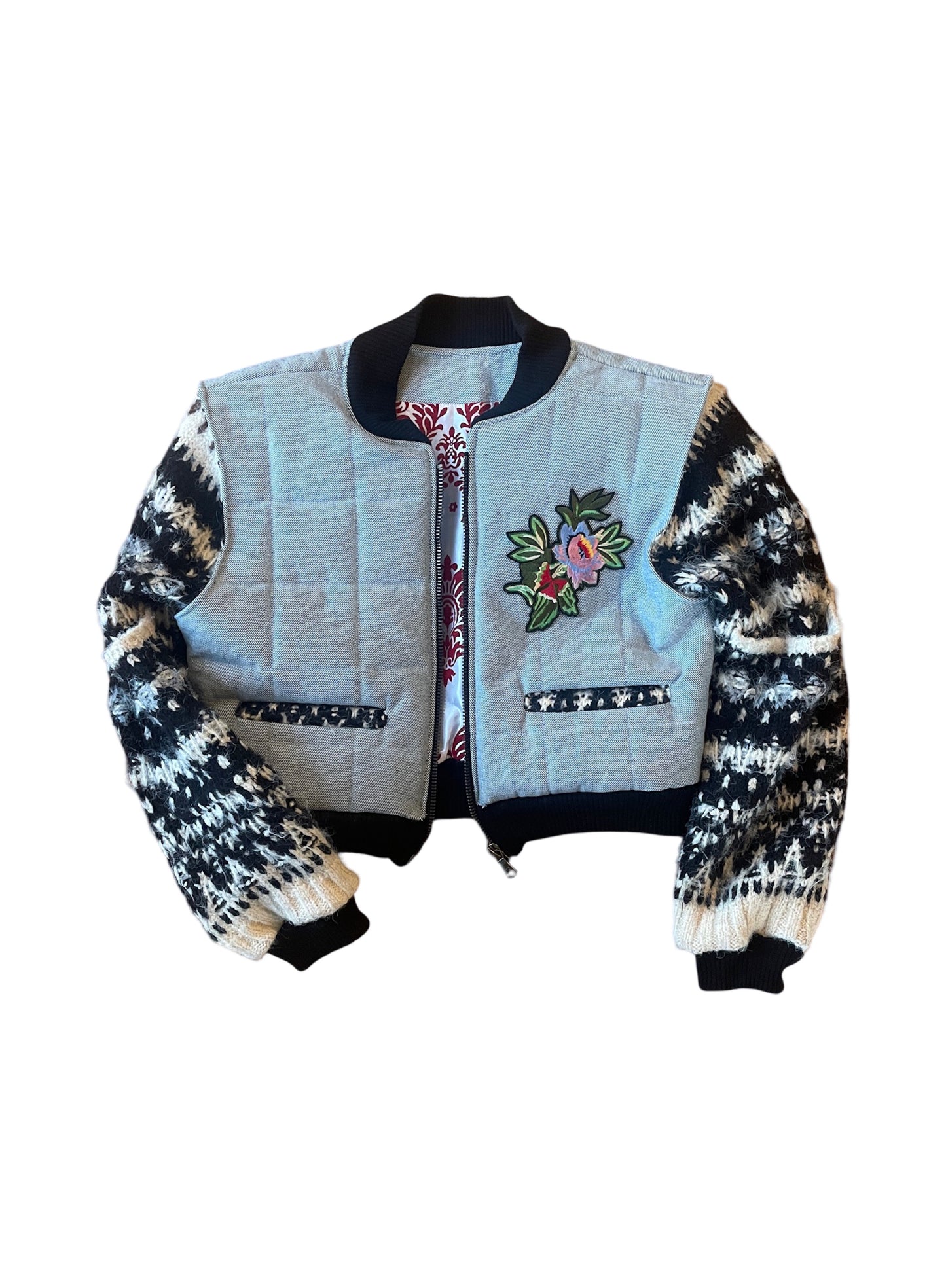 Knitted Essence Denim Puffer