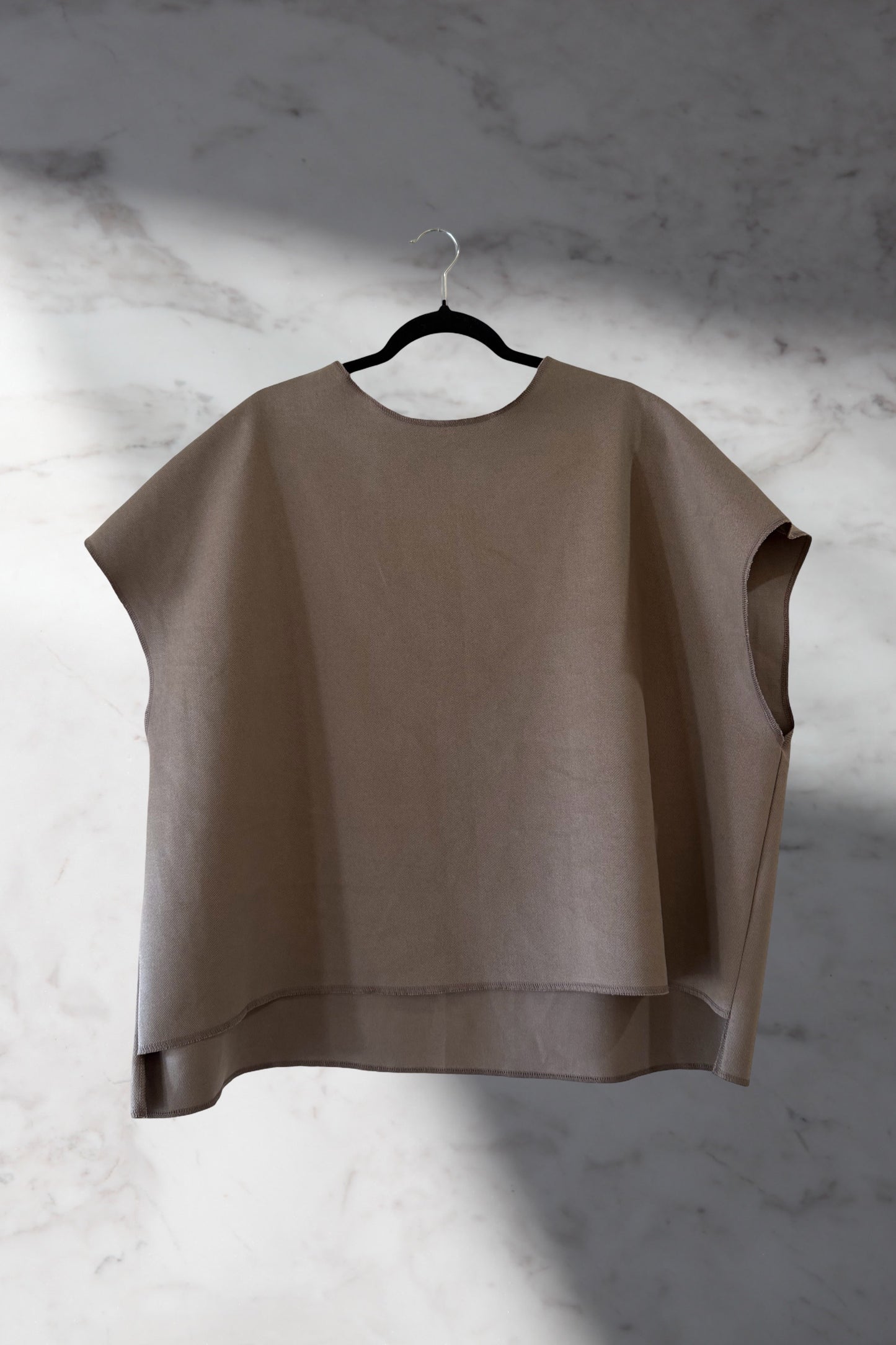 Drop Shoulder Tee Brushed Denim