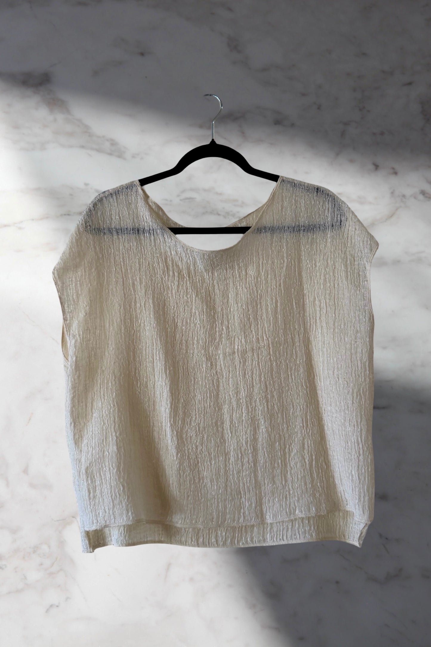 Fitted Drop Shoulder Tee Natural Gauze