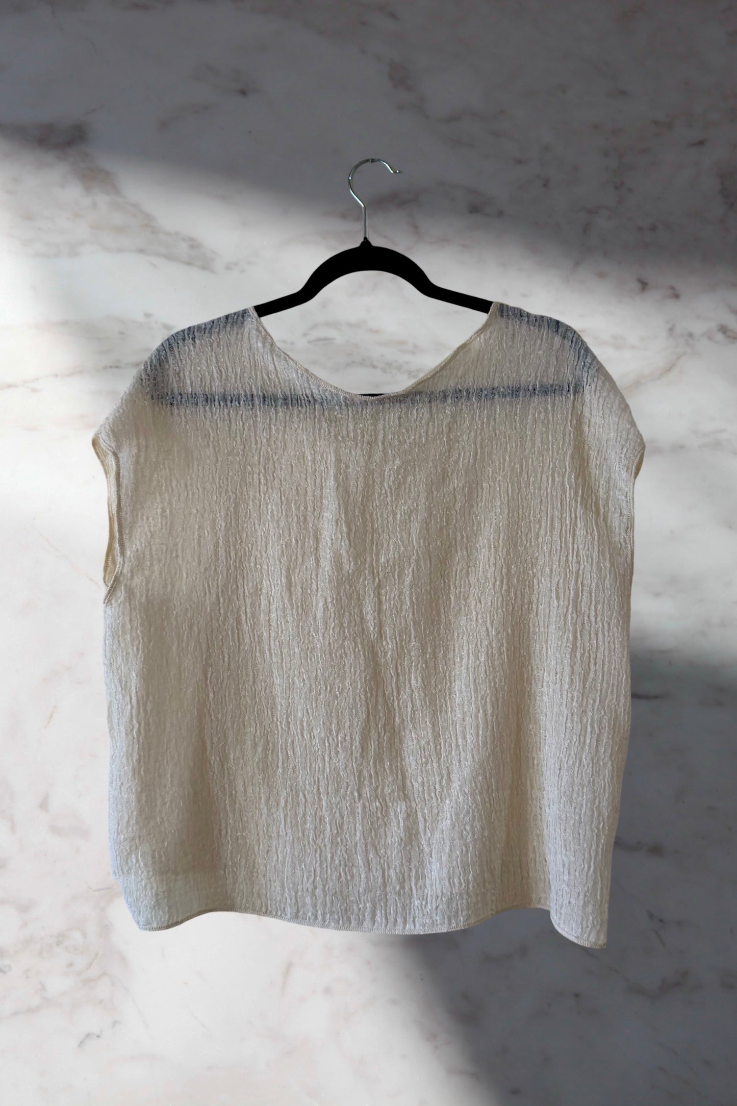 Fitted Drop Shoulder Tee Natural Gauze