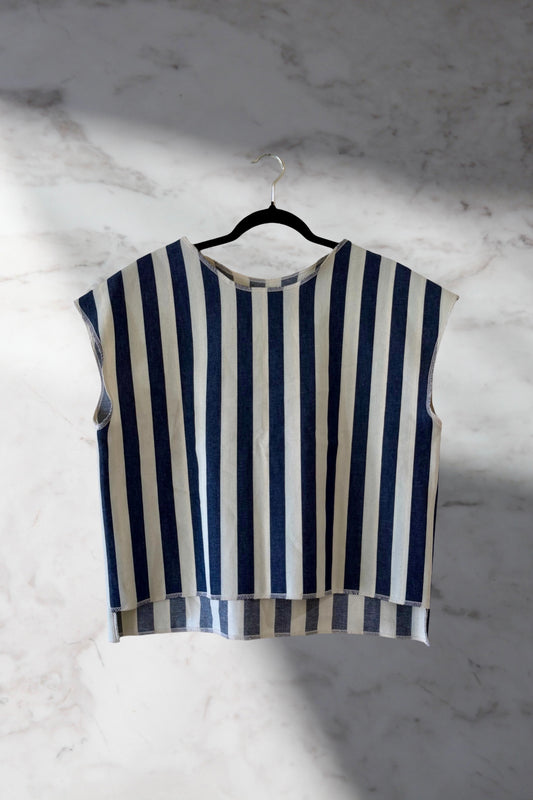 Fitted Drop Shoulder Tee Costal Stripe