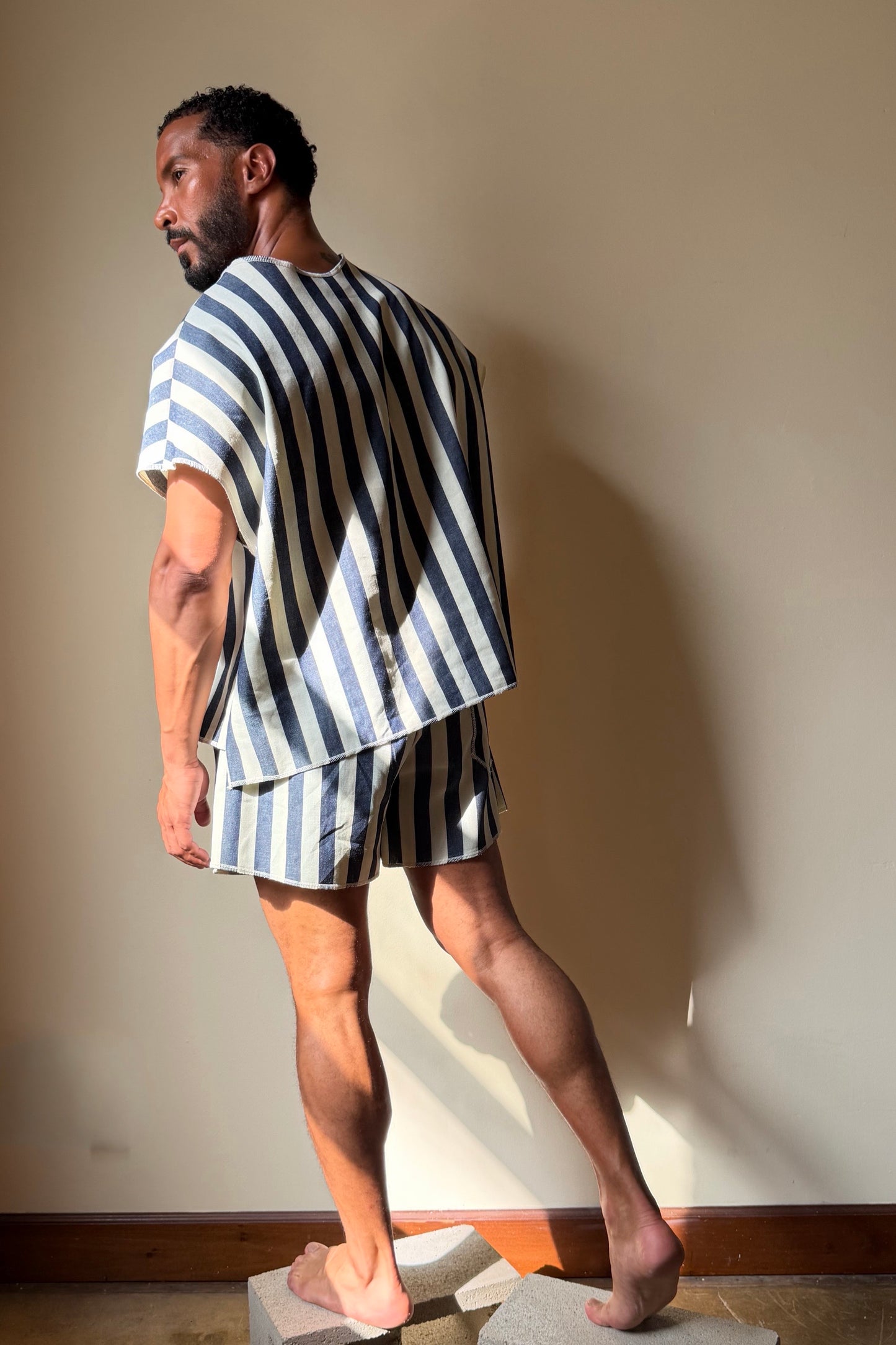 Drop Shoulder Tee Costal Stripe