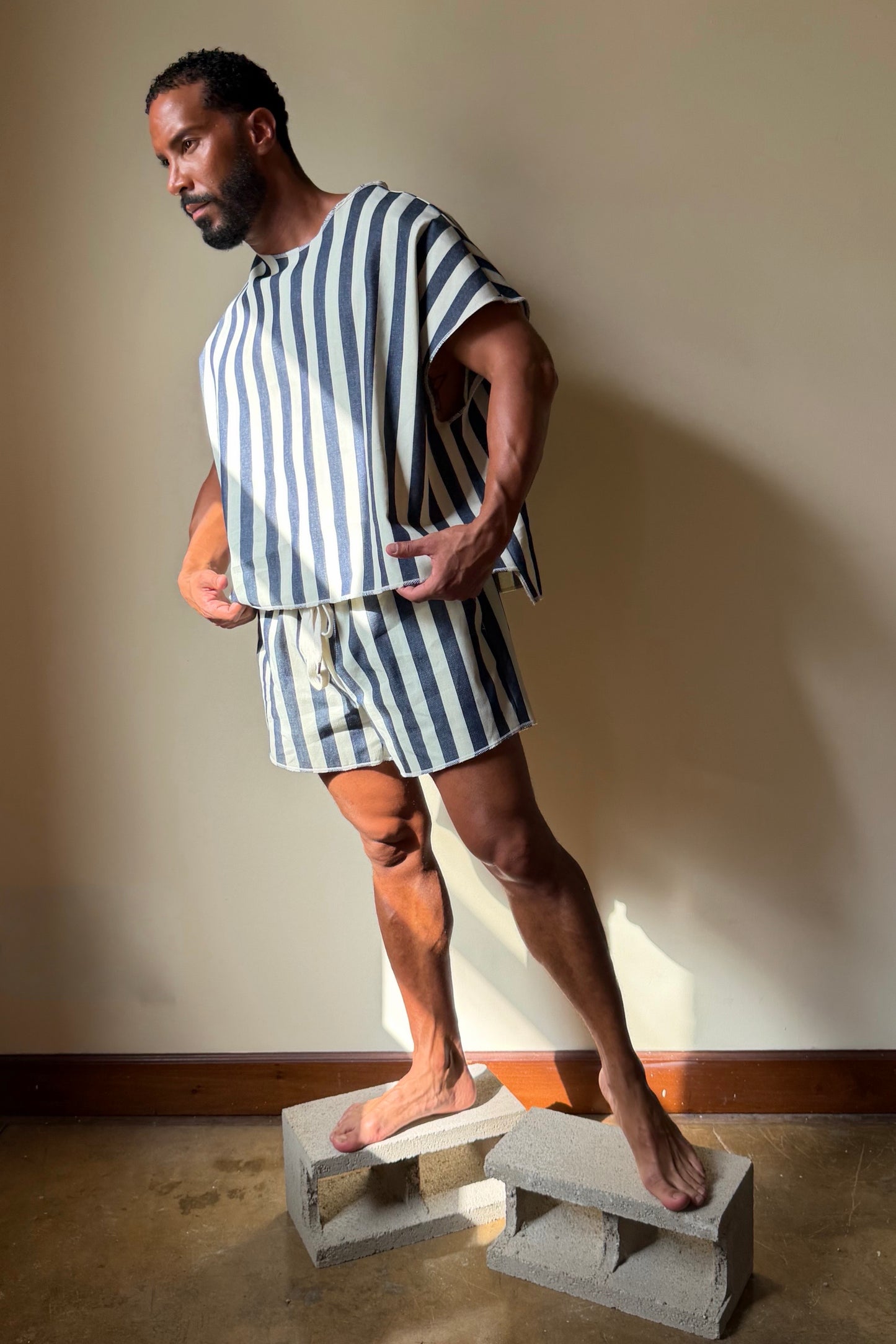 Drop Shoulder Tee Costal Stripe