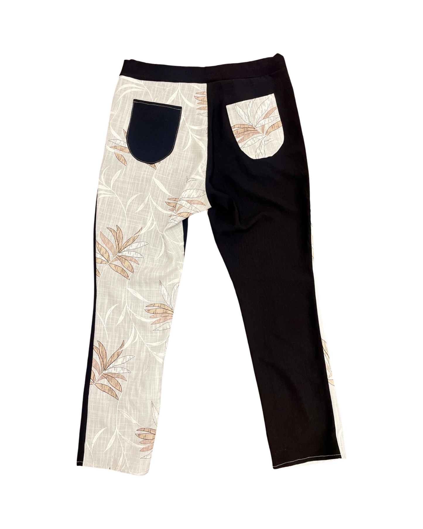 Midnight Blossom Embroidered Linen Pants